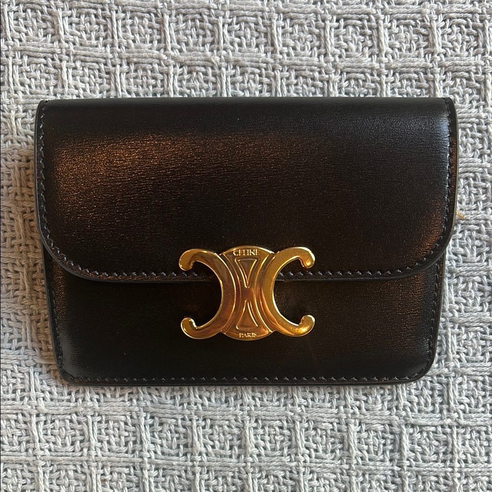 Celine Black Card Holder with Flap Brand New